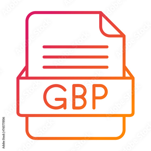 GBP File Format Vector Icon Design