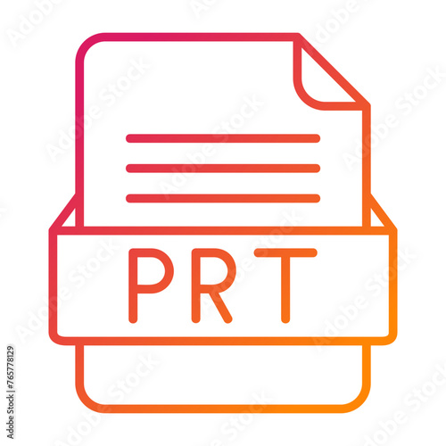 PRT File Format Vector Icon Design