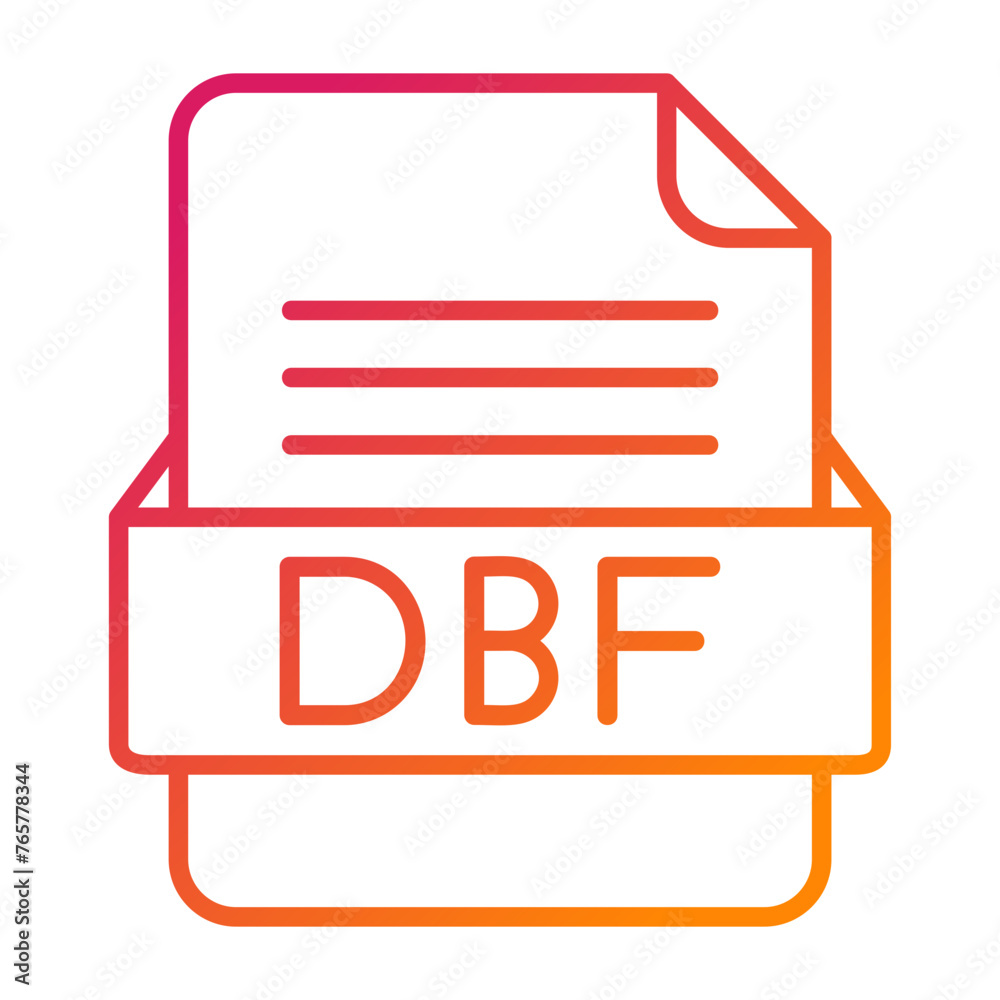 DBF File Format Vector Icon Design DBF File Format Vector Icon Design