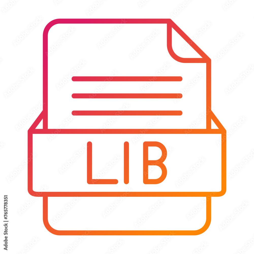 LIB File Format Vector Icon Design LIB File Format Vector Icon Design