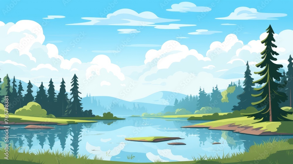 Grass Field landscape with blue sky and white cloud. Blue sky clouds sunny day wallpaper. Cartoon illustration of a Grass Field with blue sky in Summer. green field in a day. Grass Field landscape with blue sky and white cloud. Blue sky clouds sunny day wallpaper. Cartoon illustration of a Grass Field with blue sky in Summer. green field in a day.