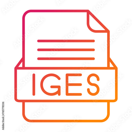 IGES File Format Vector Icon Design