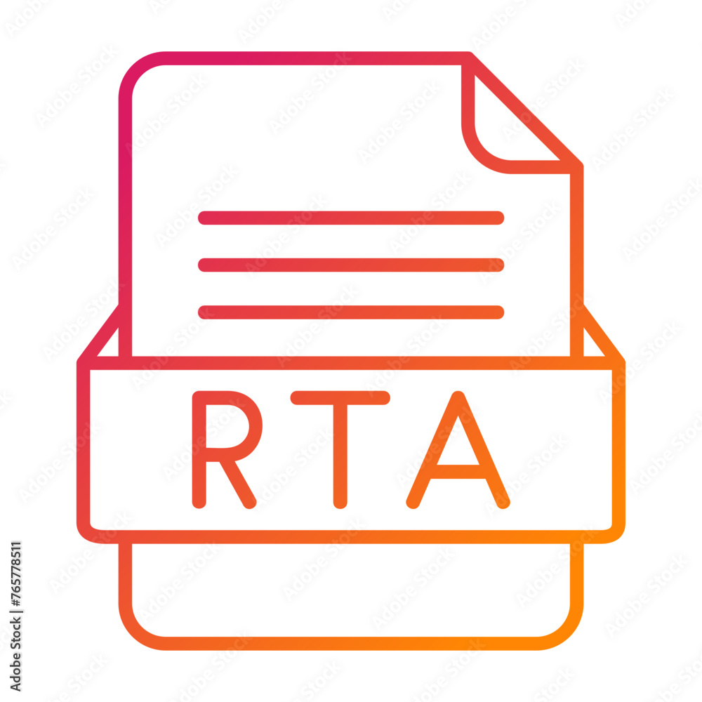 RTA File Format Vector Icon Design RTA File Format Vector Icon Design