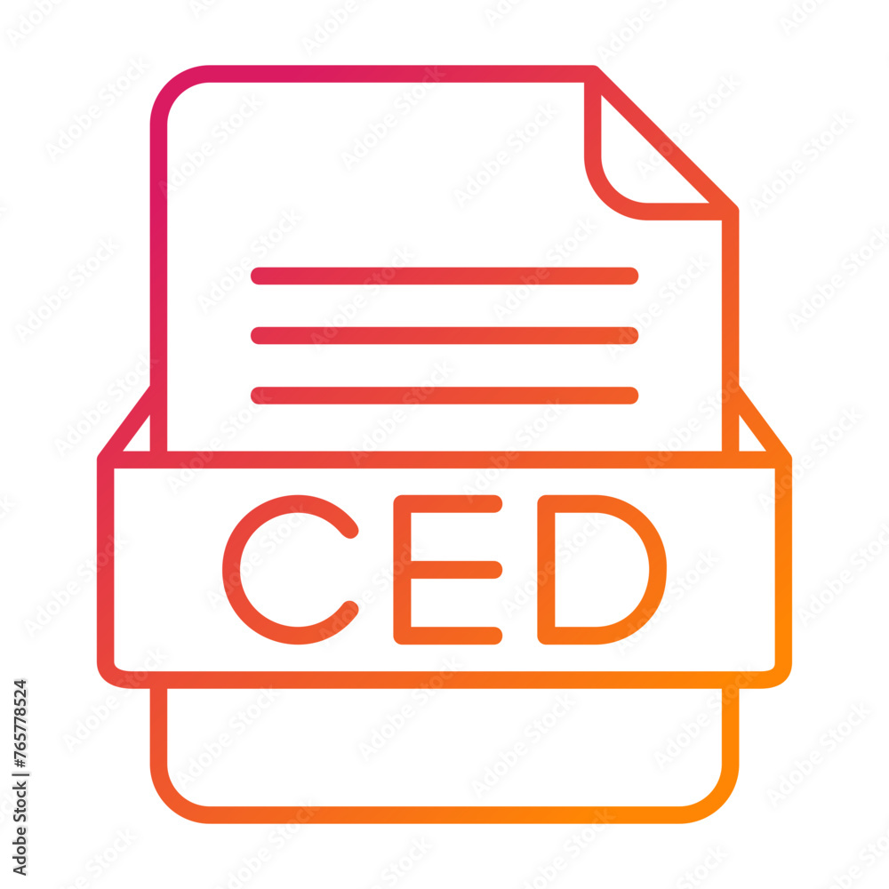CED File Format Vector Icon Design - obrazy, fototapety, plakaty 