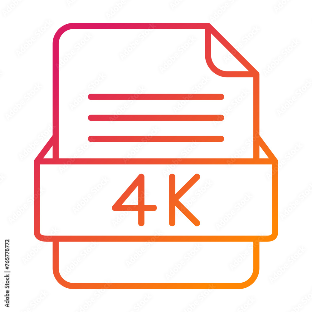 4K File Format Vector Icon Design 4K File Format Vector Icon Design