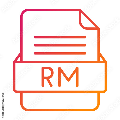 RM File Format Vector Icon Design