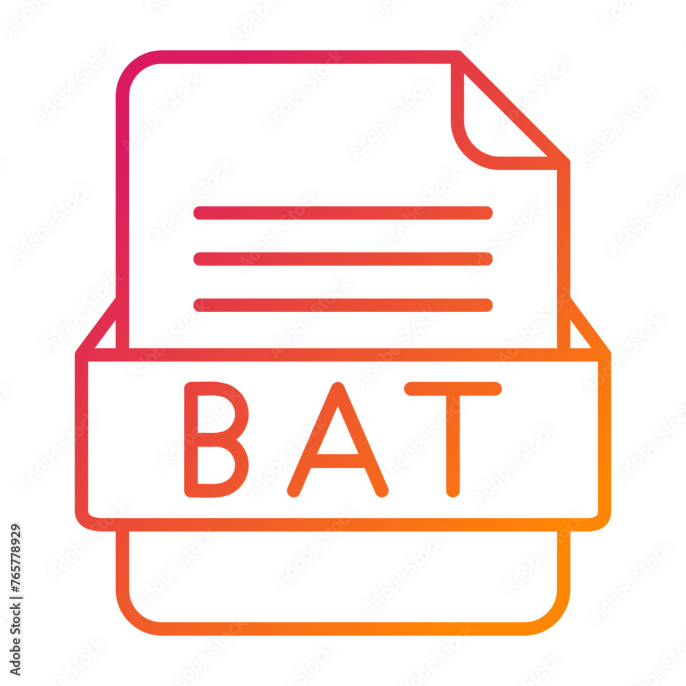 BAT File Format Vector Icon Design BAT File Format Vector Icon Design