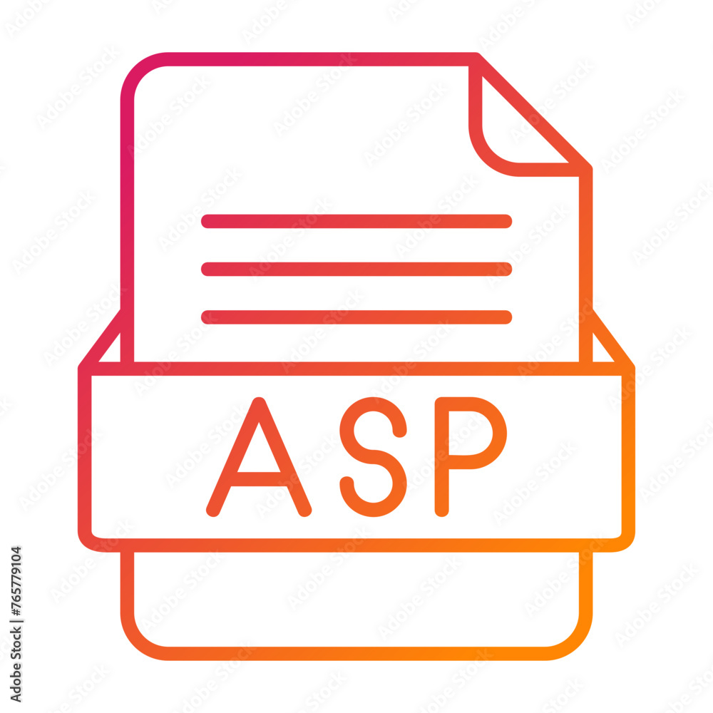 ASP File Format Vector Icon Design ASP File Format Vector Icon Design