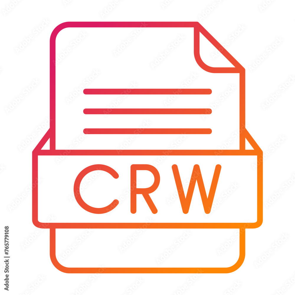 CRW File Format Vector Icon Design CRW File Format Vector Icon Design