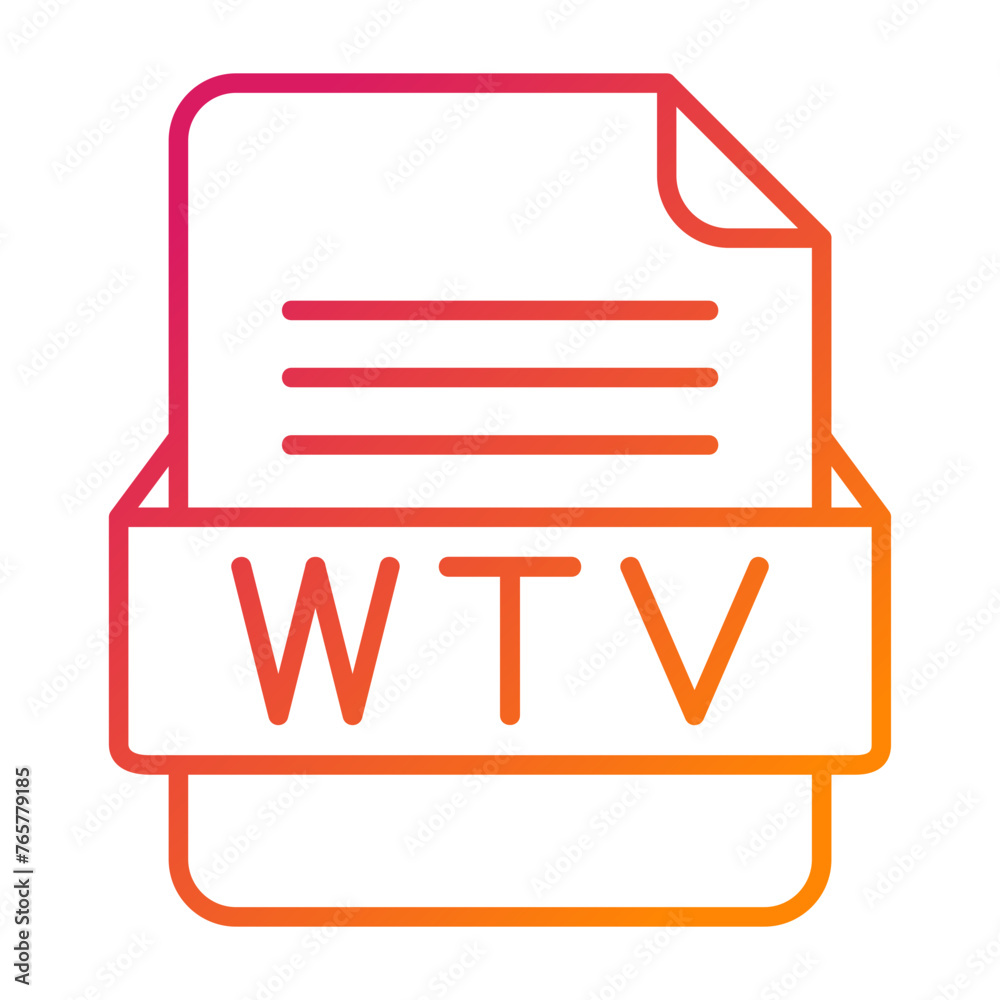 WTV File Format Vector Icon Design WTV File Format Vector Icon Design