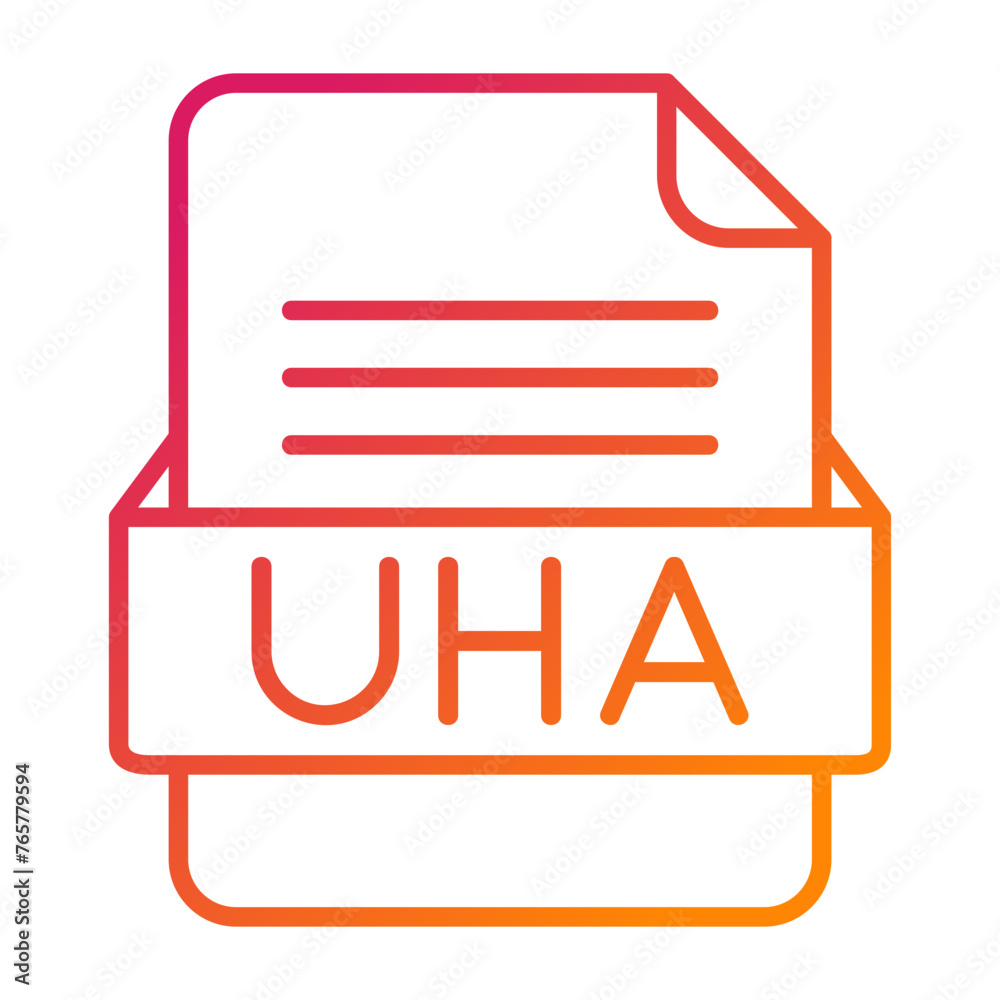 UHA File Format Vector Icon Design