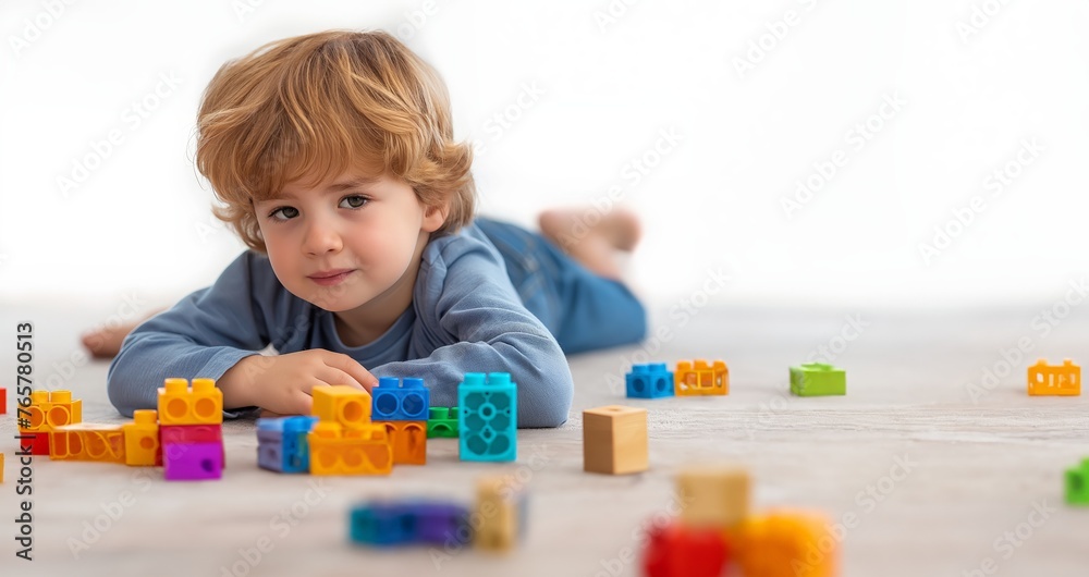 little child playing with blocks little child playing with blocks