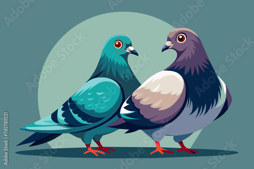 give-the-white-couple-vector-of-the-pigeon. © mk graphics