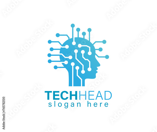 Tech Head logo symbol stock illustration stock illustration