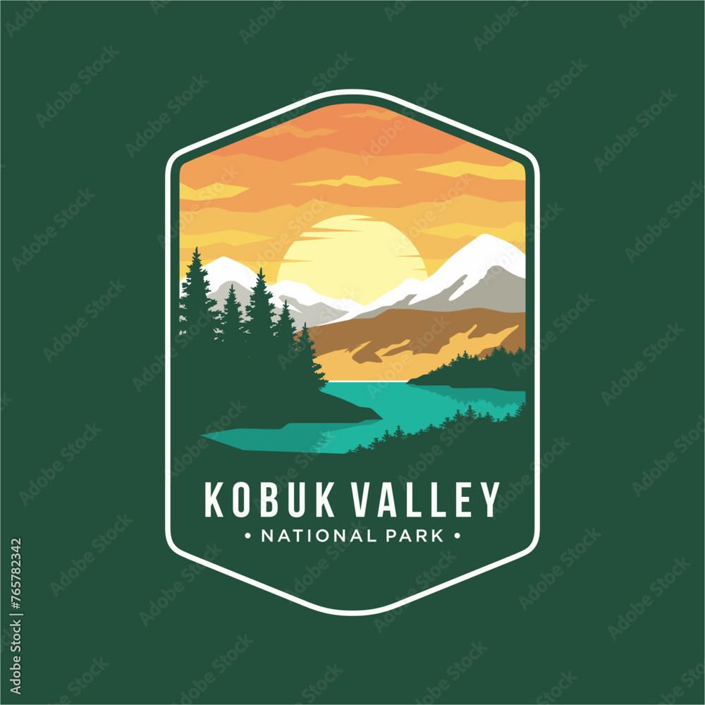 Kobuk Valley National Park Emblem patch logo illustration