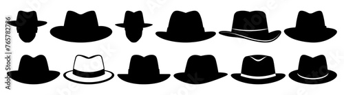 Hat cap silhouette set vector design big pack of illustration and icon