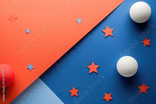 clean minimalistic background with orange and white stars
