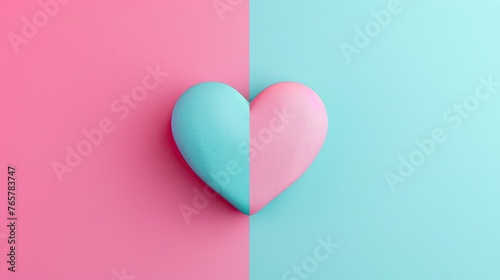 3d heart-shaped love background  
