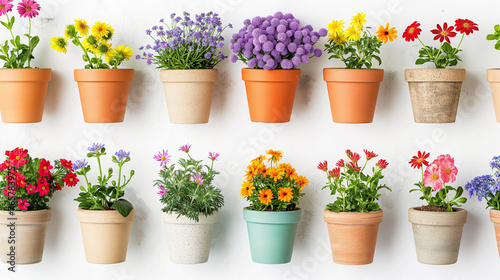 charming matching planters with a unique assortment of flowers showcasing a vibrant mix of colors and species