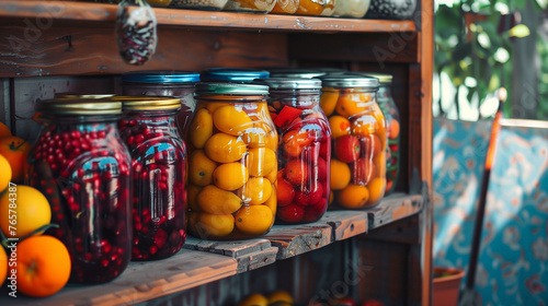 Preserved fruits for winter in jar