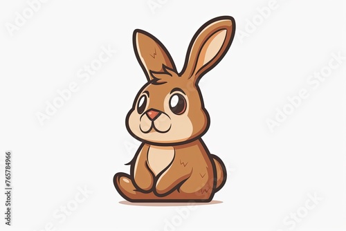 Rabbit cartoon animal logo, illustration © Barra Fire