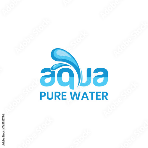 Aqua water logo, aqua logo, aqua water splash-vector