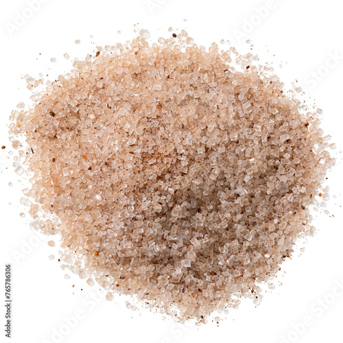 Heap of cinnamon sugar isolated on white from above