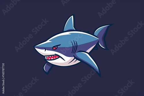 Shark cartoon animal logo  illustration