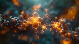 A cinematic view of atoms bonding together to form molecules, showcasing the intricate interplay of electrons and nuclei in chemical reactions