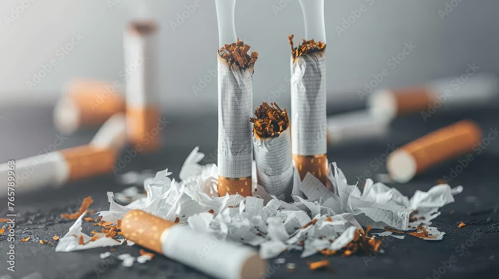 An infographic illustrating the statistics and facts about smoking - related diseases and their impact on global health - obrazy, fototapety, plakaty 