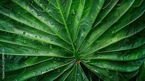 abstract green leaf texture, nature background, tropical leaf