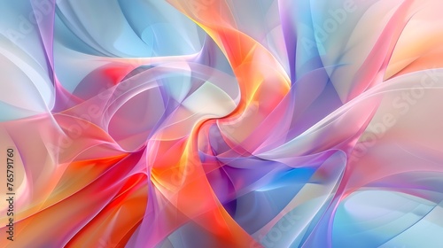 Abstract background. Fluid colors intertwining in a vivid abstract. Silky smooth texture flowing with vibrant hues. Concept of dynamic motion  fluidity in design  and colorful art. Copy space