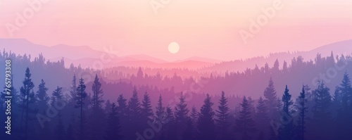 A beautiful mountain range with a pink and orange sky