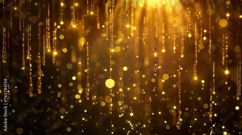 Golden glitter rain