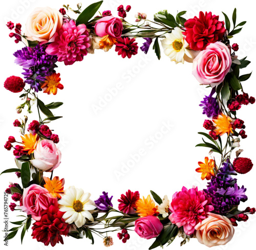 Bouquet frame decoration planted, floral roses image	
