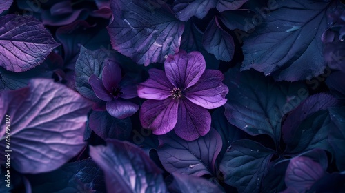 purple flower petals and leaves © Artem