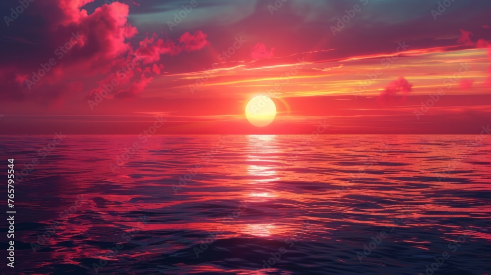sea sunset, red colors sea sunset, red colors