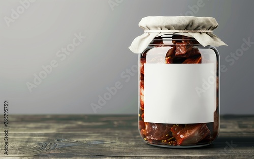 a jar with food