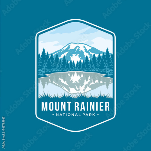 Mount Rainier National Park Emblem patch logo illustration
