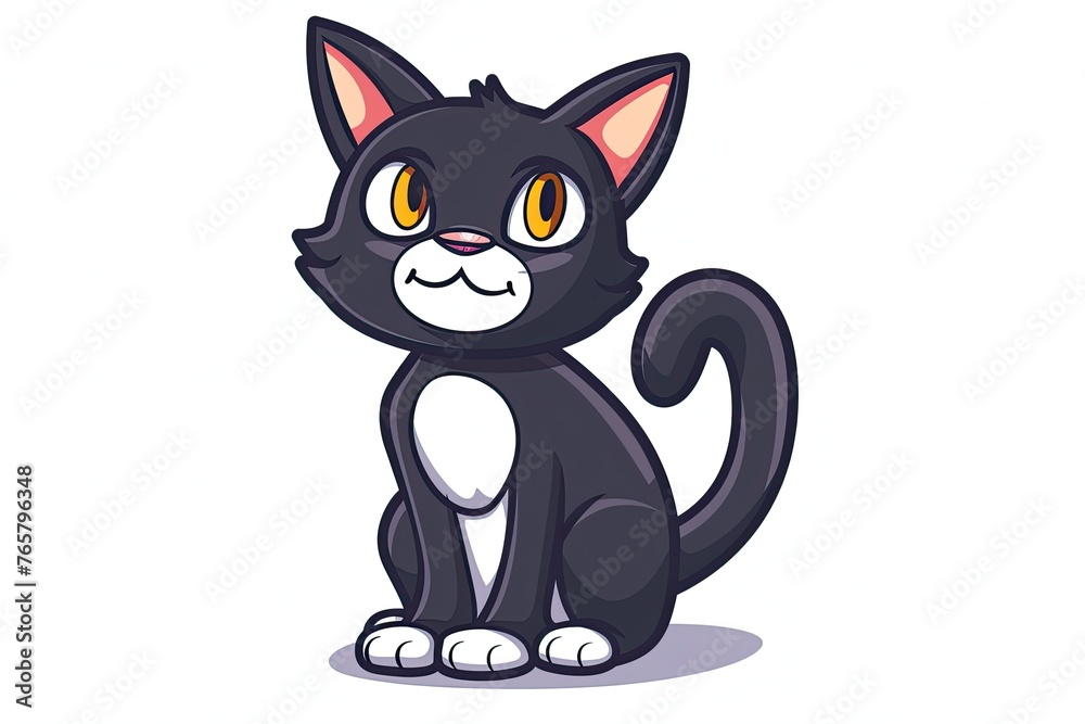 Cat cartoon animal logo, illustration