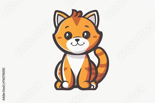 Cat cartoon animal logo  illustration