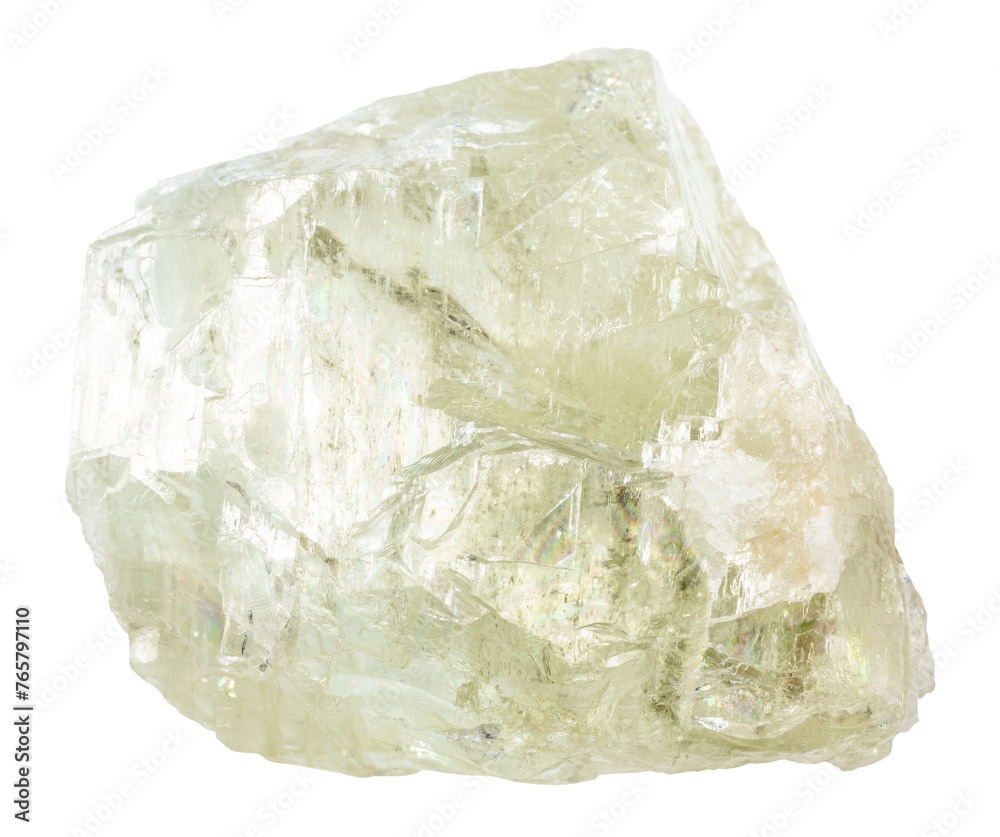 close up of sample of natural stone from geological collection - unpolished hiddenite mineral isolated on white background from Brasil close up of sample of natural stone from geological collection - unpolished hiddenite mineral isolated on white background from Brasil