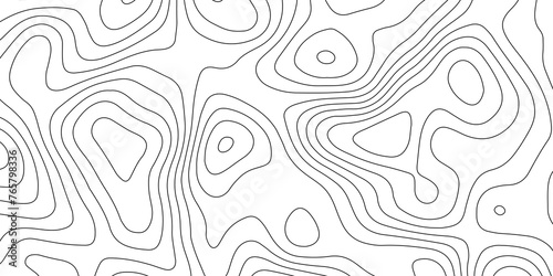 Topographic map and landscape terrain texture grid. Abstract lines background. Contour maps. Vector illustration. black and white topographic contours lines of mountains. 