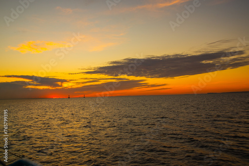 SAINT PETERSBURG, RUSSIA: Sunset on the Gulf of Finland photo