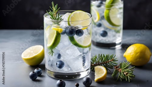 Gin and tonic drink