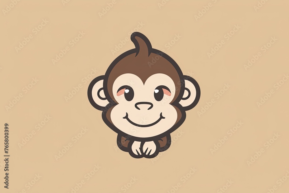 cute monkey cartoon animal logo, illustration cute monkey cartoon animal logo, illustration