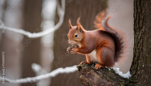 Red squirrel in the forest © Mihai