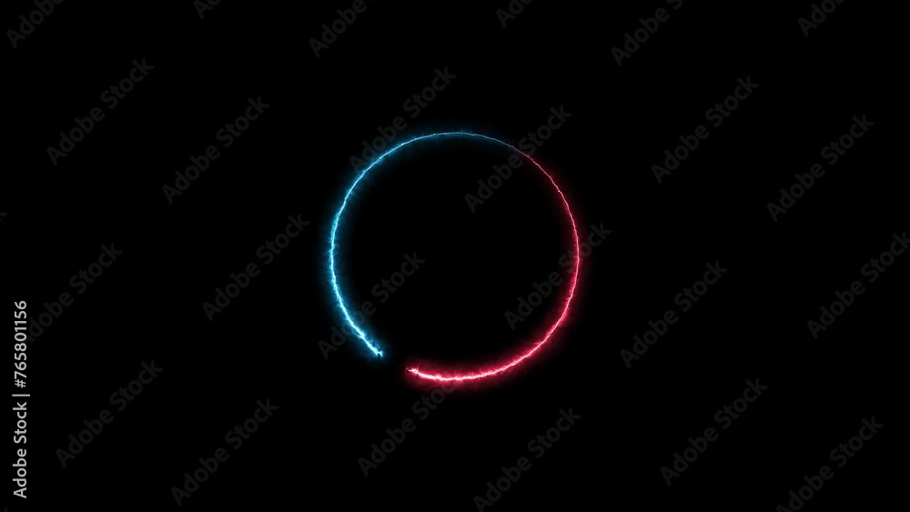 Abstract glowing neon circle illustration and seamless loop circle. Abstract glowing neon circle illustration and seamless loop circle.