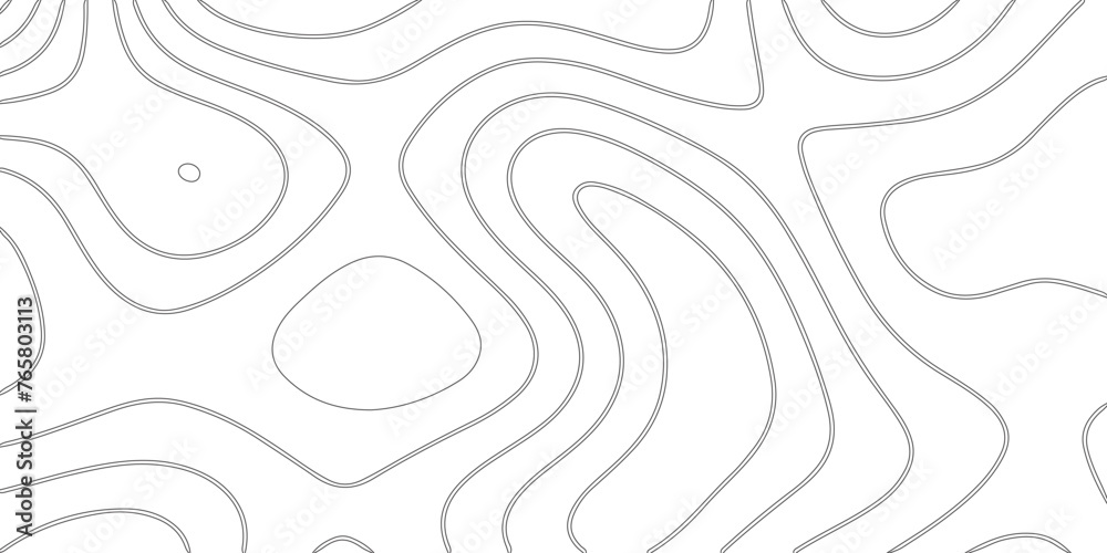 Topographic line map. Abstract circle lines background. Abstract blank detailed topographic contour map. Background of the topographic map. Line topography map contour background
