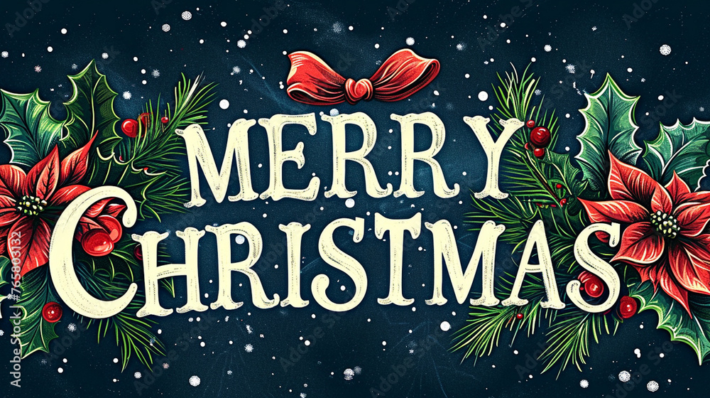 Fototapeta premium merry christmas greeting card